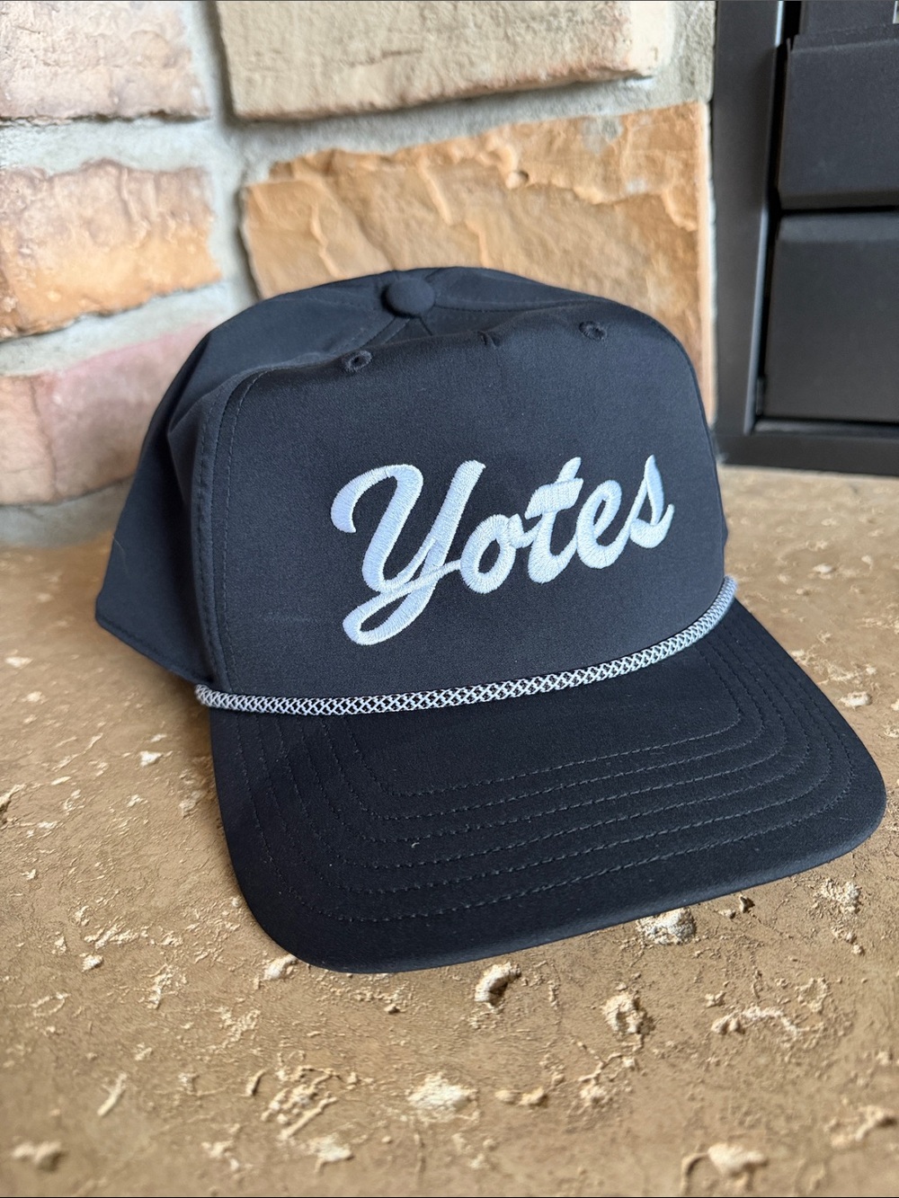 adidas University of South Dakota Black Trucker Hat with White "Yotes" like new